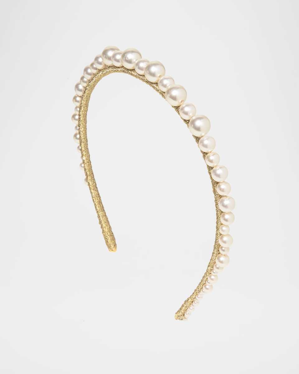 Belladonna Pearly Golden Silk Headband